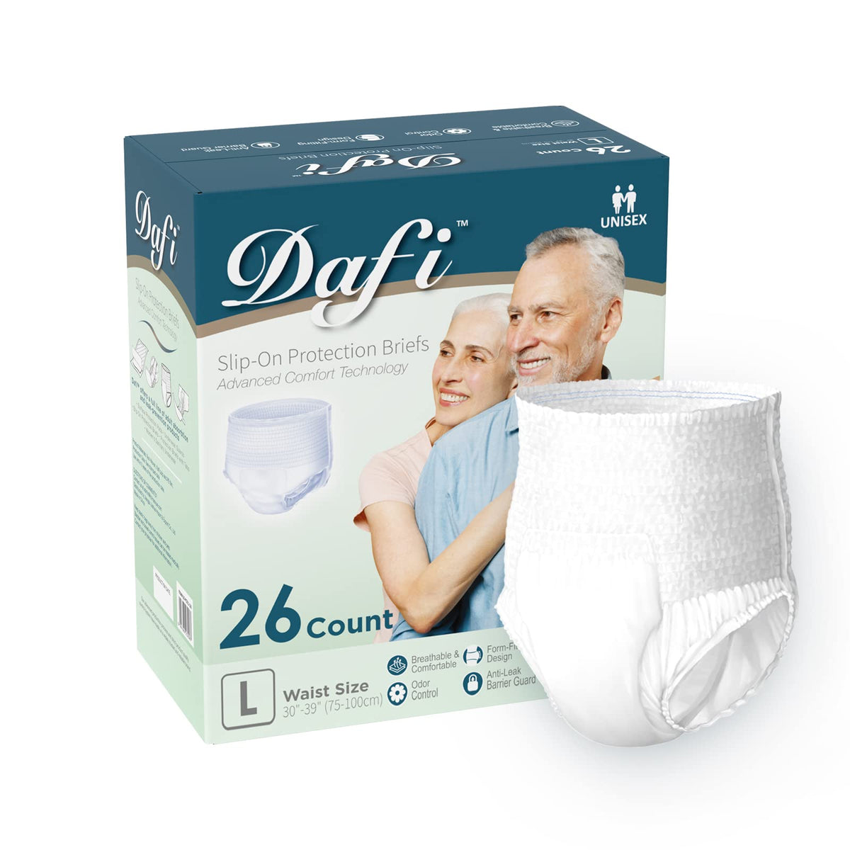 DAFI overnight-underwear with smooth-fit for dry nights.