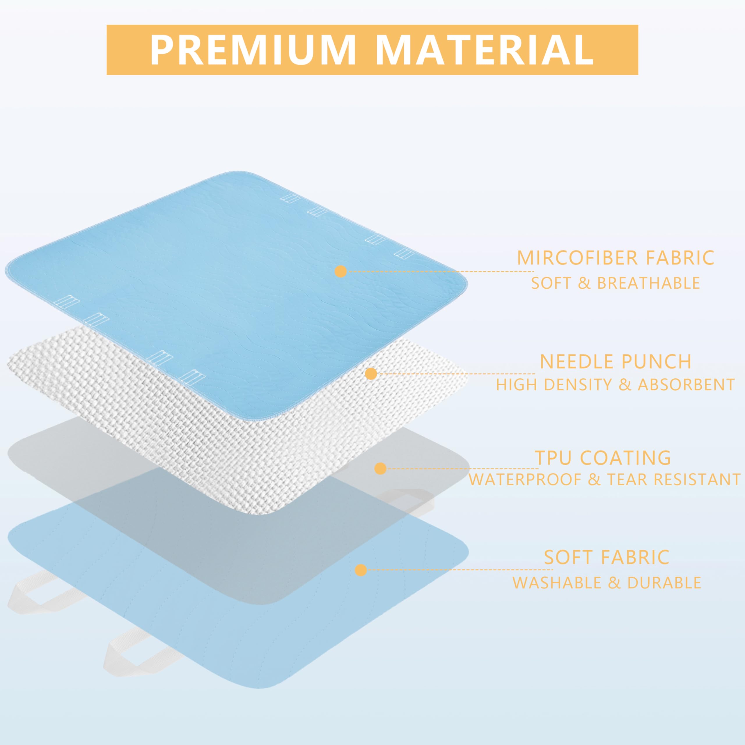 DAHAPYBOO Improvia bed pad with reinforced handles for safe transfers.