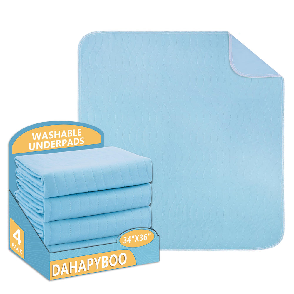 DAHAPYBOO washable underpads pack provides versatile bed and furniture protection.