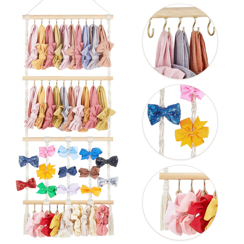 Dahey headband and bow organizer doubles as a charming nursery wall art.