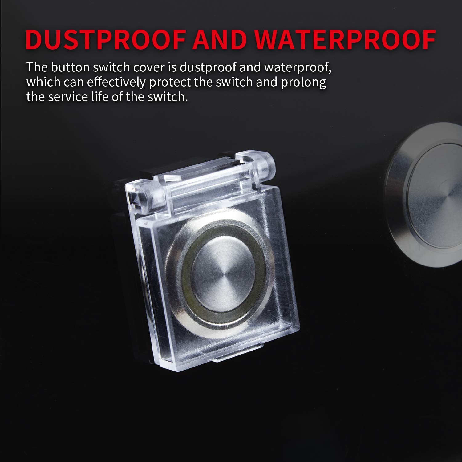 DAIERTEK round 22mm cover fits universal switches for desktops and equipment.