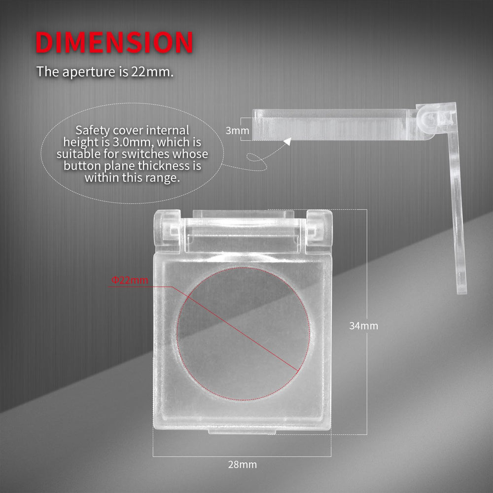 DAIERTEK transparent switch protector keeps the status visible while guarding against accidental activation.