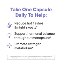 Daily Nouri Menopause Probiotic capsules close-up shows easy-to-swallow capsules.