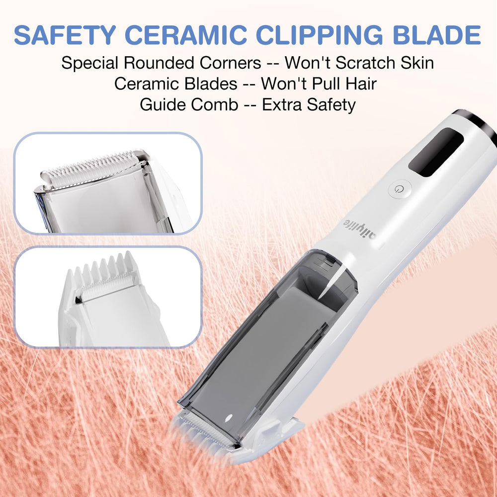 DAILYLIFE vacuum hair catcher compartment keeps sinks clean during trimming