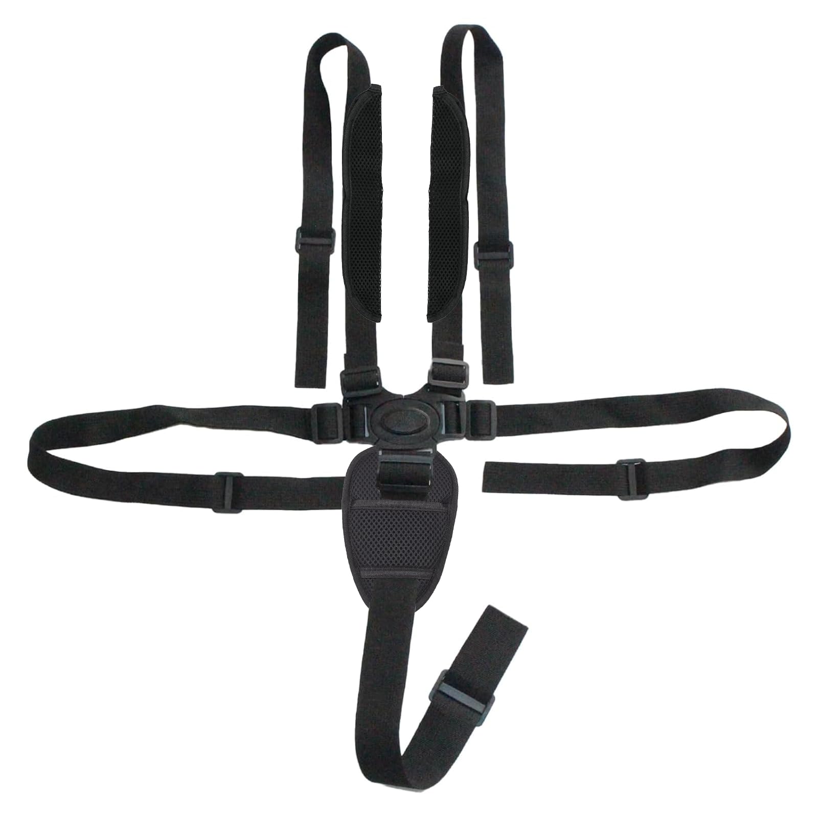Dakexiong universal 5-point harness belt front view secures a young rider during travel