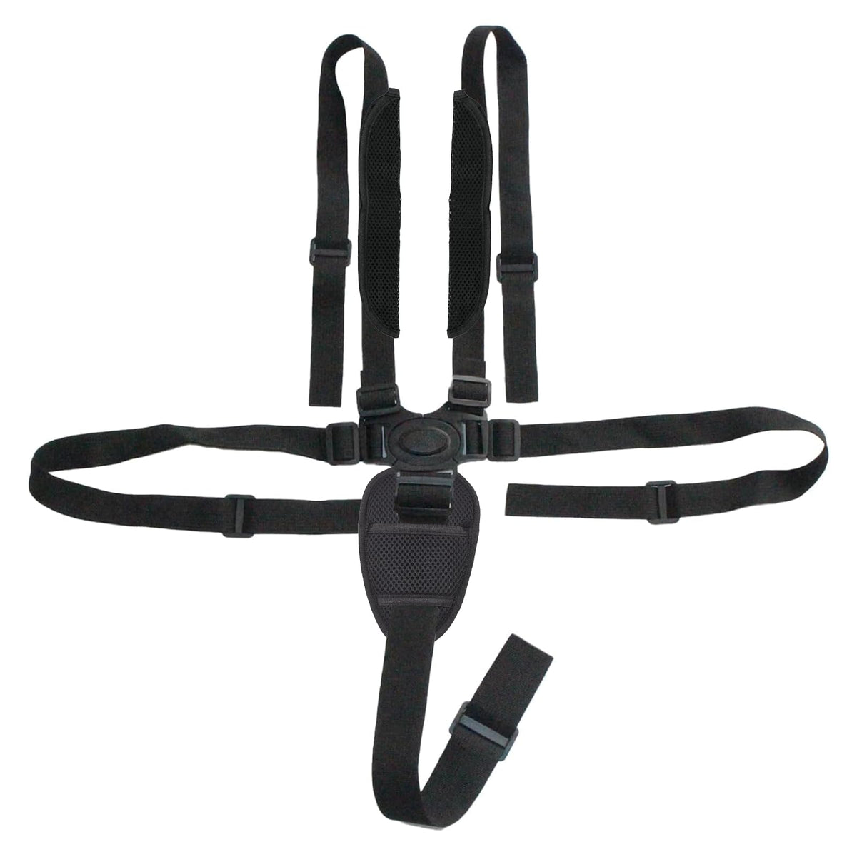 Dakexiong universal 5-point harness belt front view secures a young rider during travel