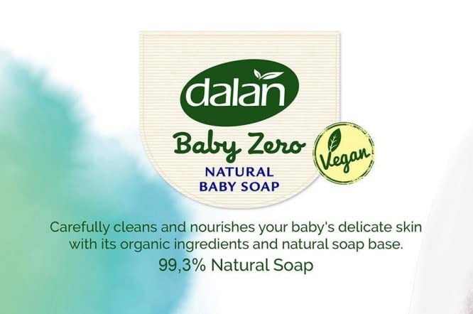 Close-up of Dalan Baby Zero soap bar texture reveals a creamy lather.