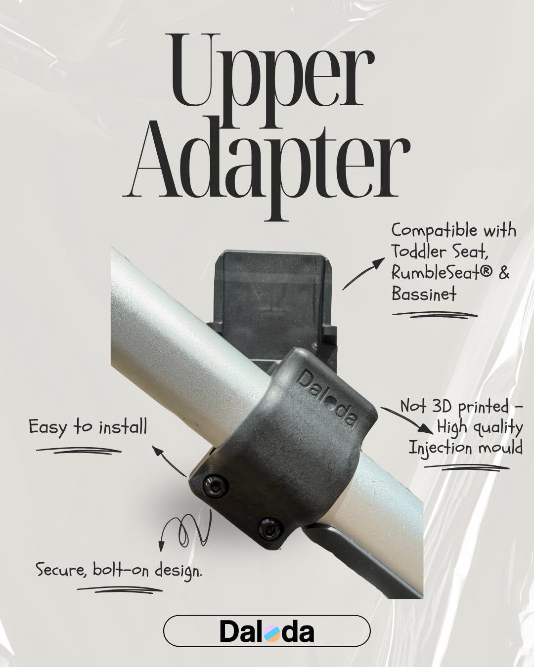 Daloda Adapter injection moulded adapters ensure durability.