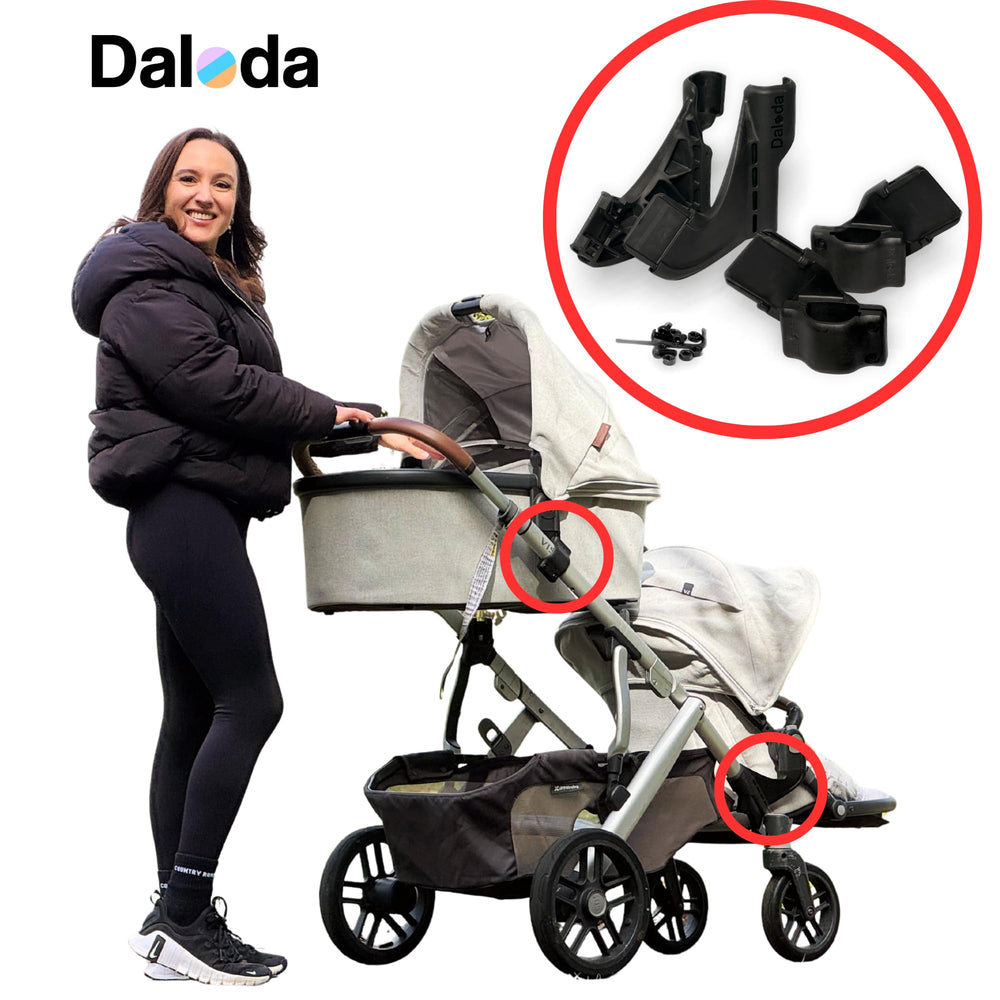 Daloda Adapter newborn eye-level placement for easy soothing.