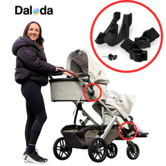 Daloda Adapter newborn eye-level placement for easy soothing.