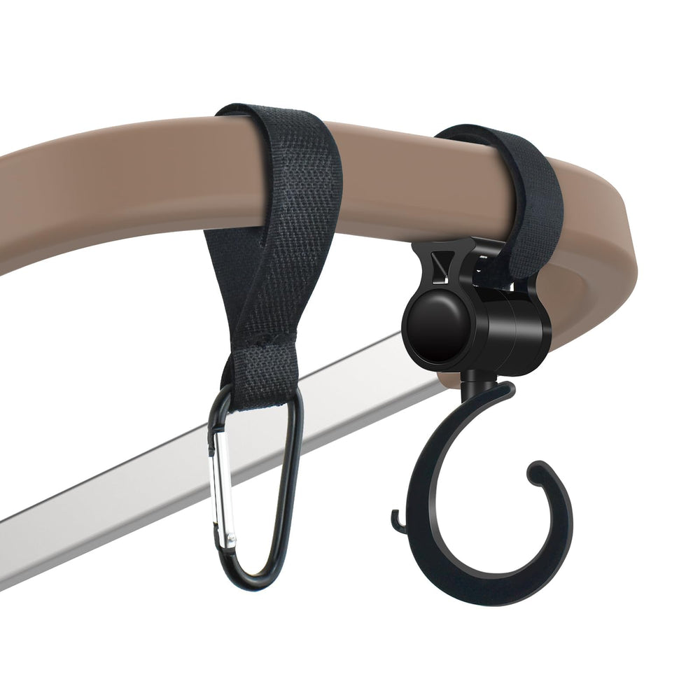 DALQUIS 360-degree rotating stroller hook on a handle for easy bag hanging