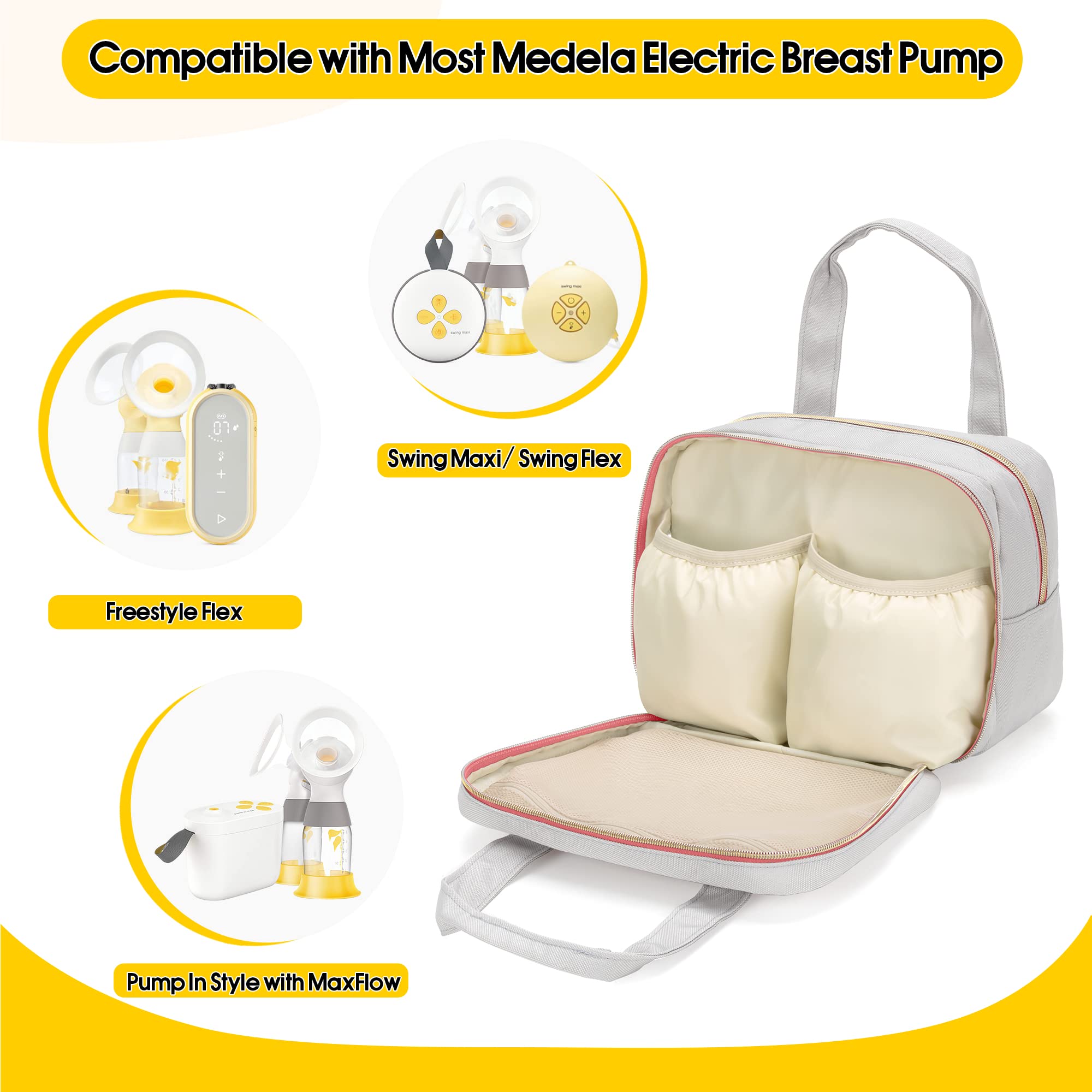 Damero bag insulated main compartment keeps bottles and ice pack organized on the go