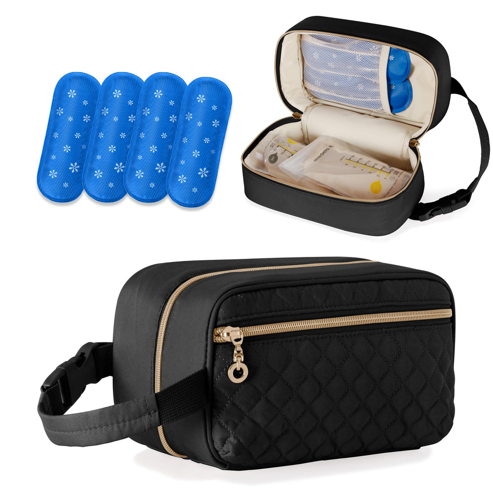 Damero breastmilk cooler bag with ice packs keeps milk chilled during daycare trips