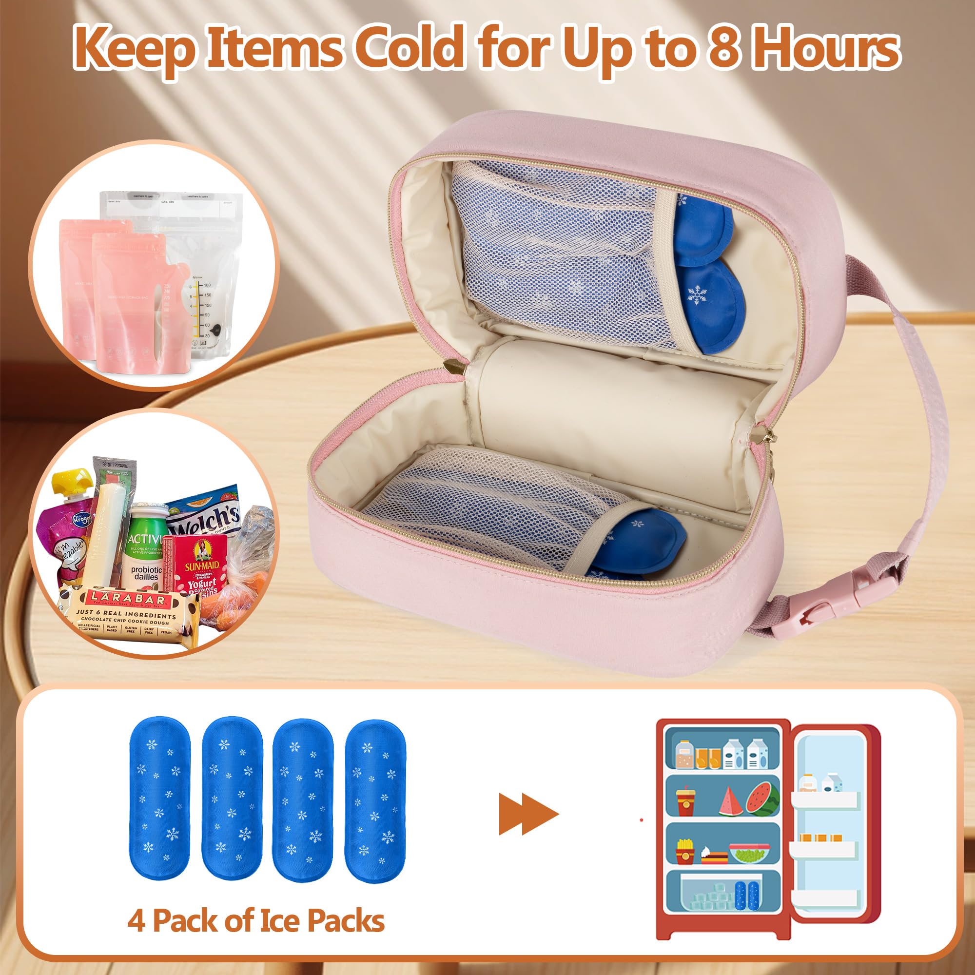 Damero insulation and leak-proof liner preserve freshness for hours.