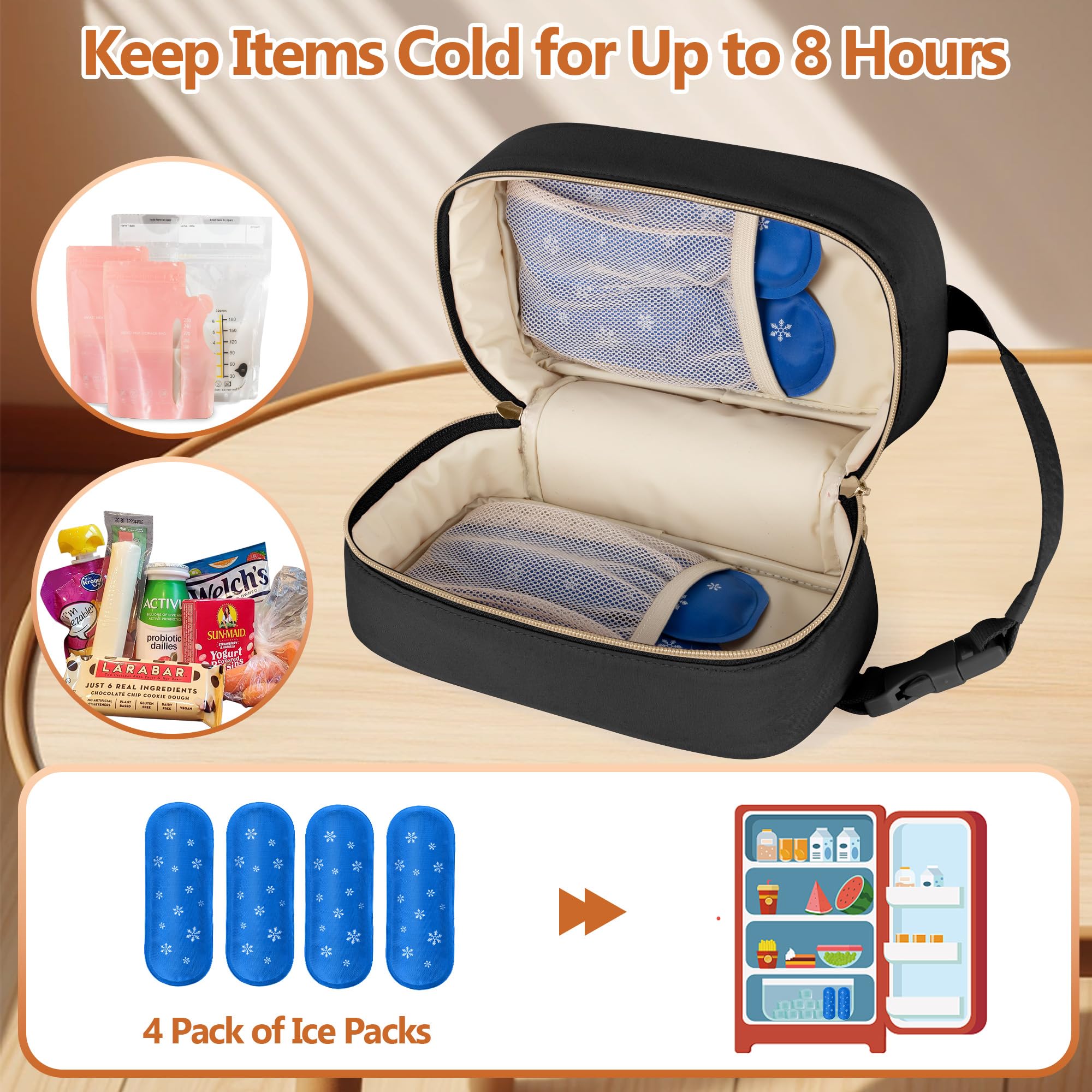 Damero insulated cooler bag with water-resistant shell and leak-proof liner