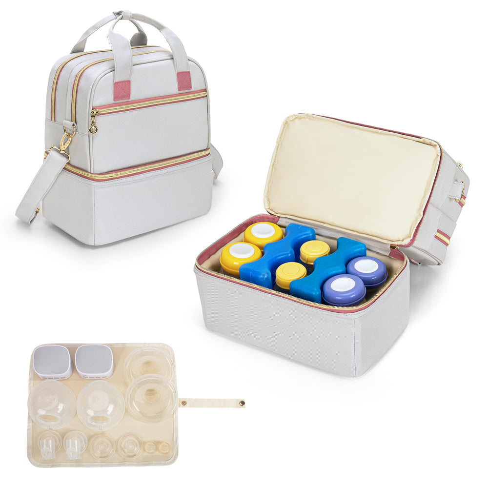 Damero wearable breast pump bag with front pocket keeps accessories organized on the go