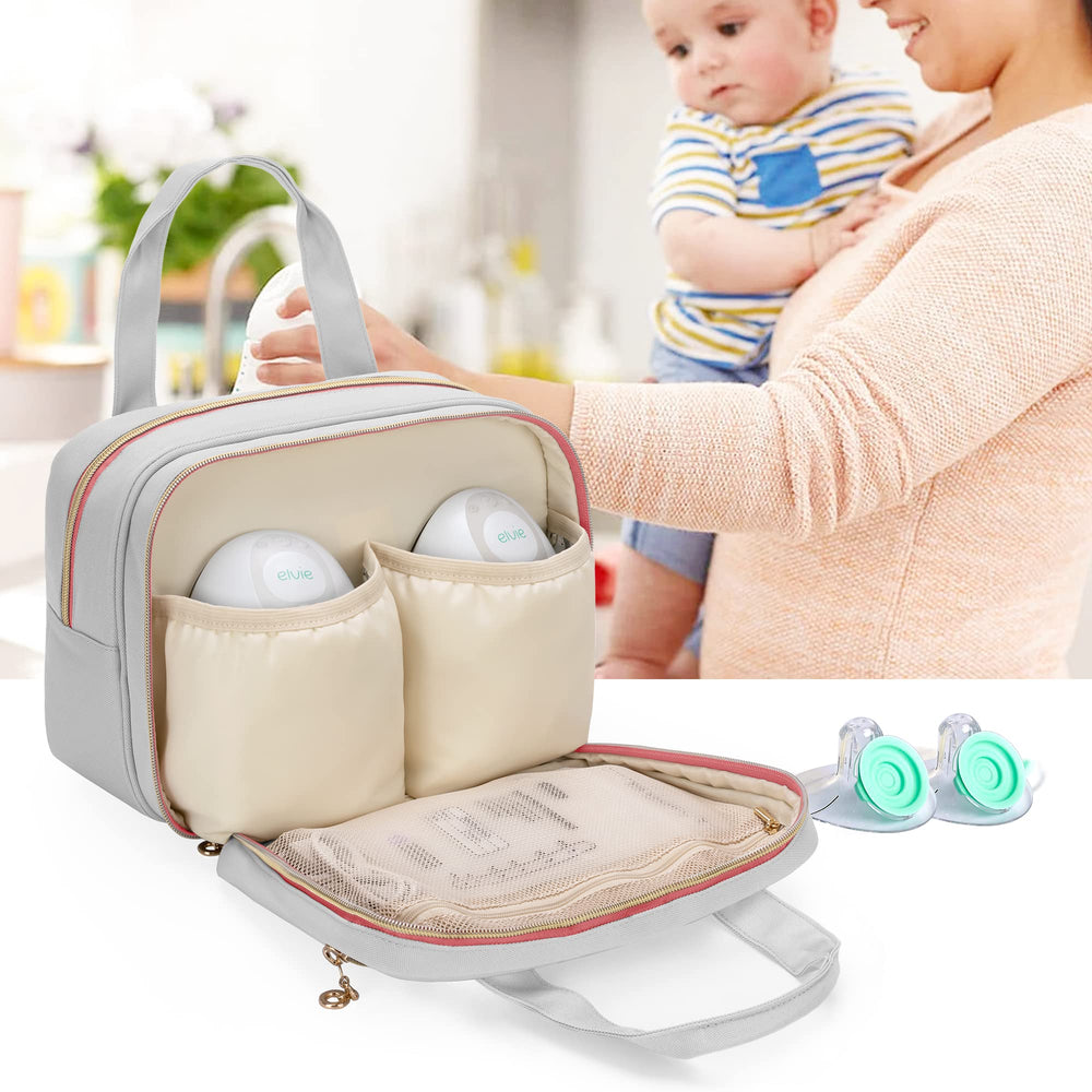 Damero bag in use on the go for work, travel, and nursing