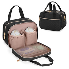 Damero wearable pump bag front pocket keeps pumps securely in place for quick access.