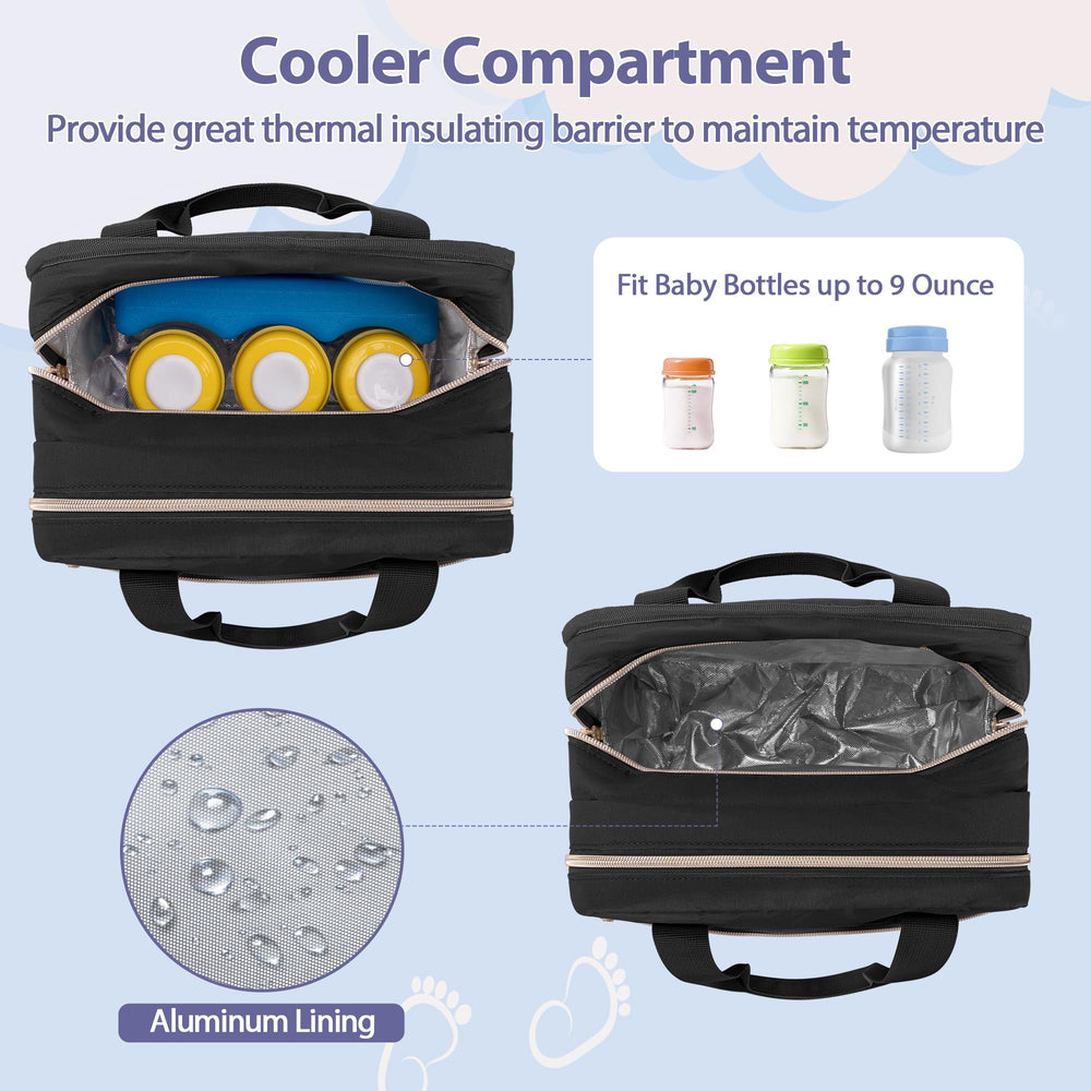Damero insulated compartment maintains milk temperature for hours on the go.