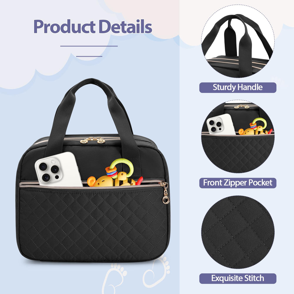 Damero roomy main chamber fits bottles and ice packs for travel.