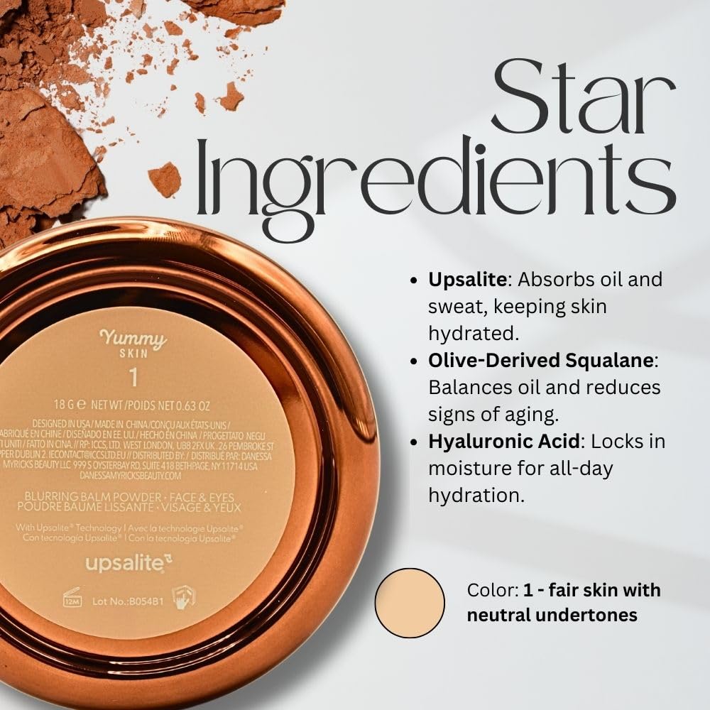 Danessa Myricks Yummy Skin Blurring Balm Powder demonstrates oil-control for shine-free wear.