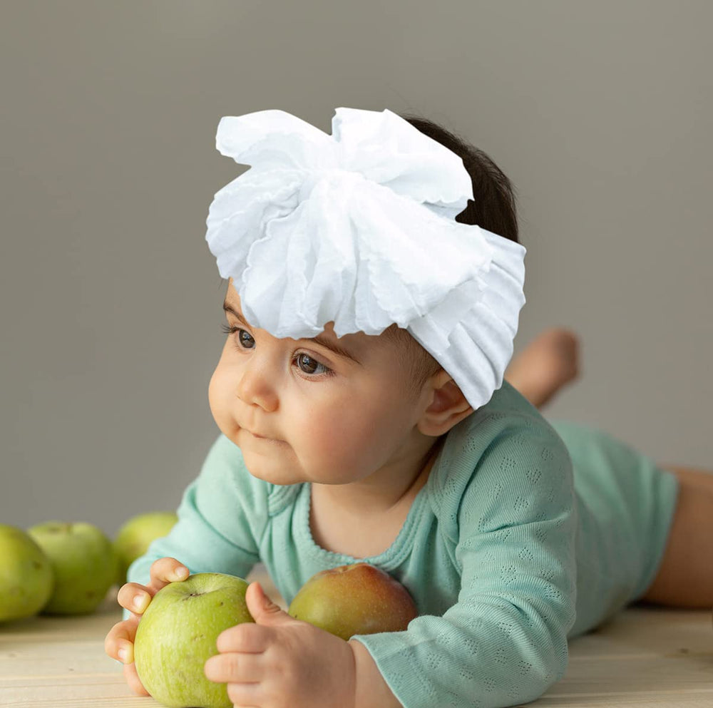 DANMY baby headband mint bow, comfortable all day wear and easy matching