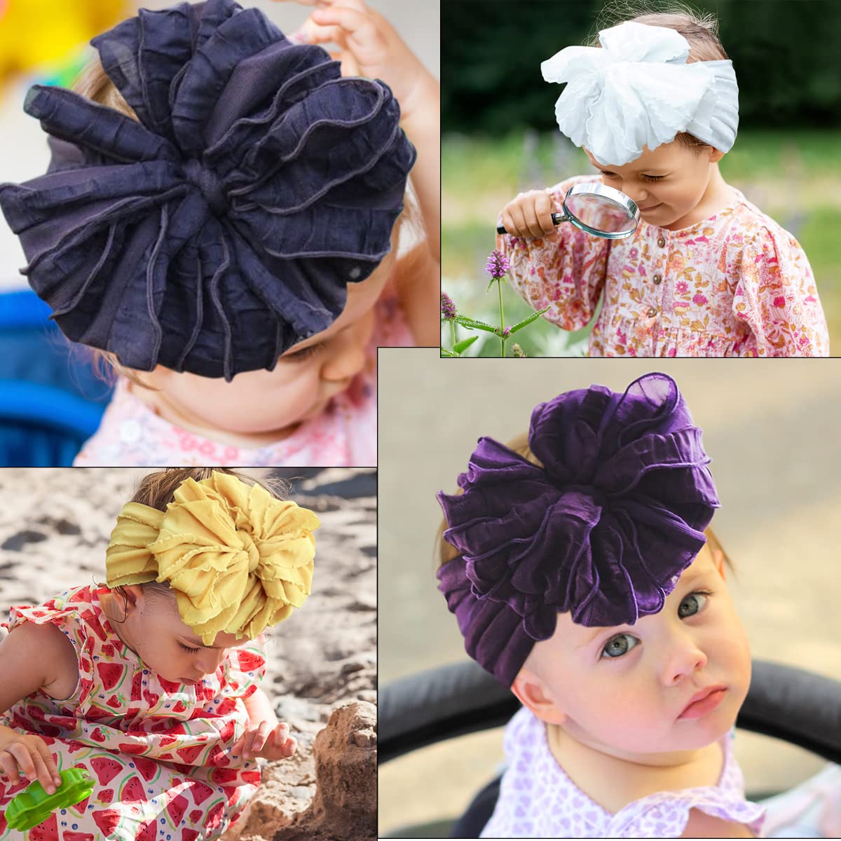 DANMY baby headband yellow bow, cheerful style for birthdays and outings