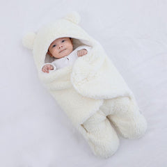 Danolt baby swaddle blanket close-up shows soft cotton-poly blend for cozy newborn touch.