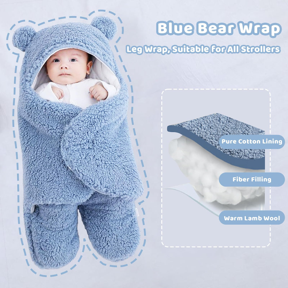 Danolt split-leg swaddle design fits most strollers for convenient outings.