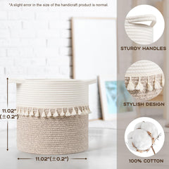 Danpinera mixed brown tassel basket ideal for laundry organization