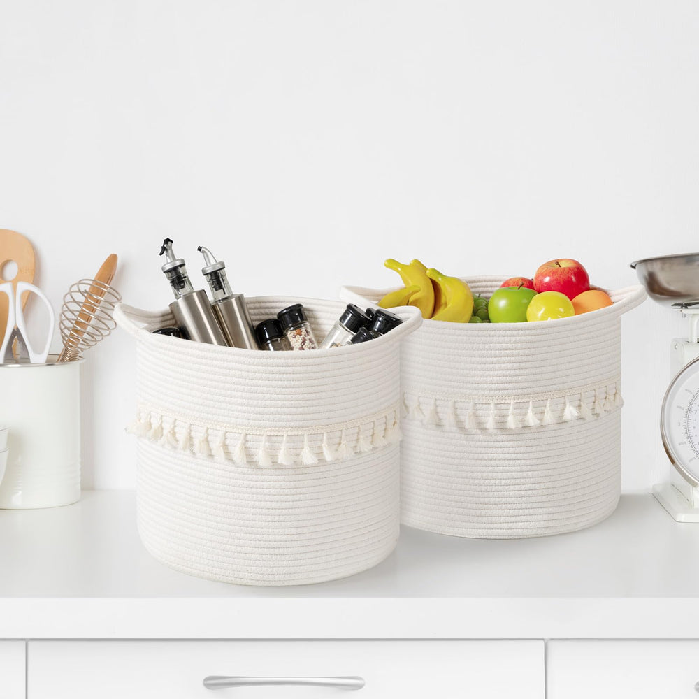 Danpinera 3-pack stored neatly on shelves to reduce clutter.