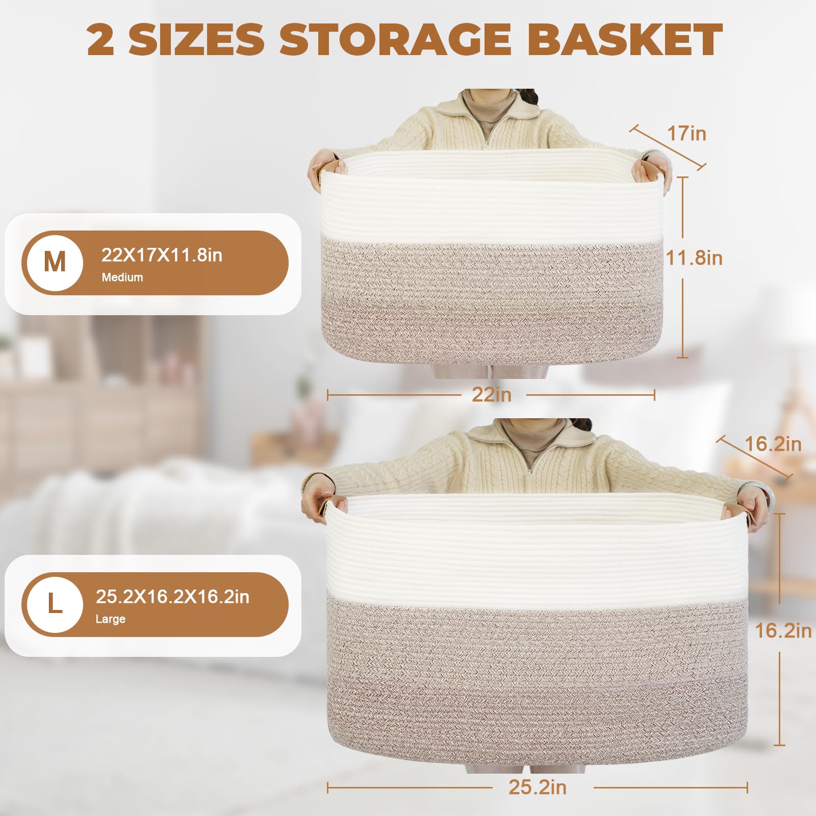 Danpinera basket in living room adds soft eco-friendly storage