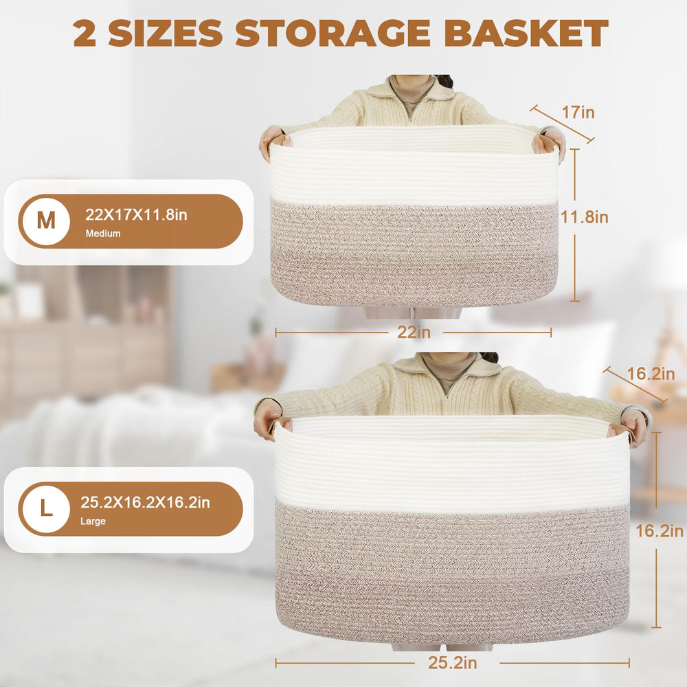 Danpinera basket in living room adds soft eco-friendly storage
