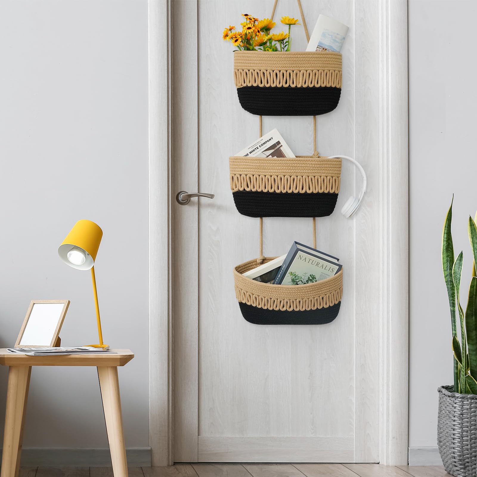 The danpinera foldable hanging baskets fold flat for storage when not in use.