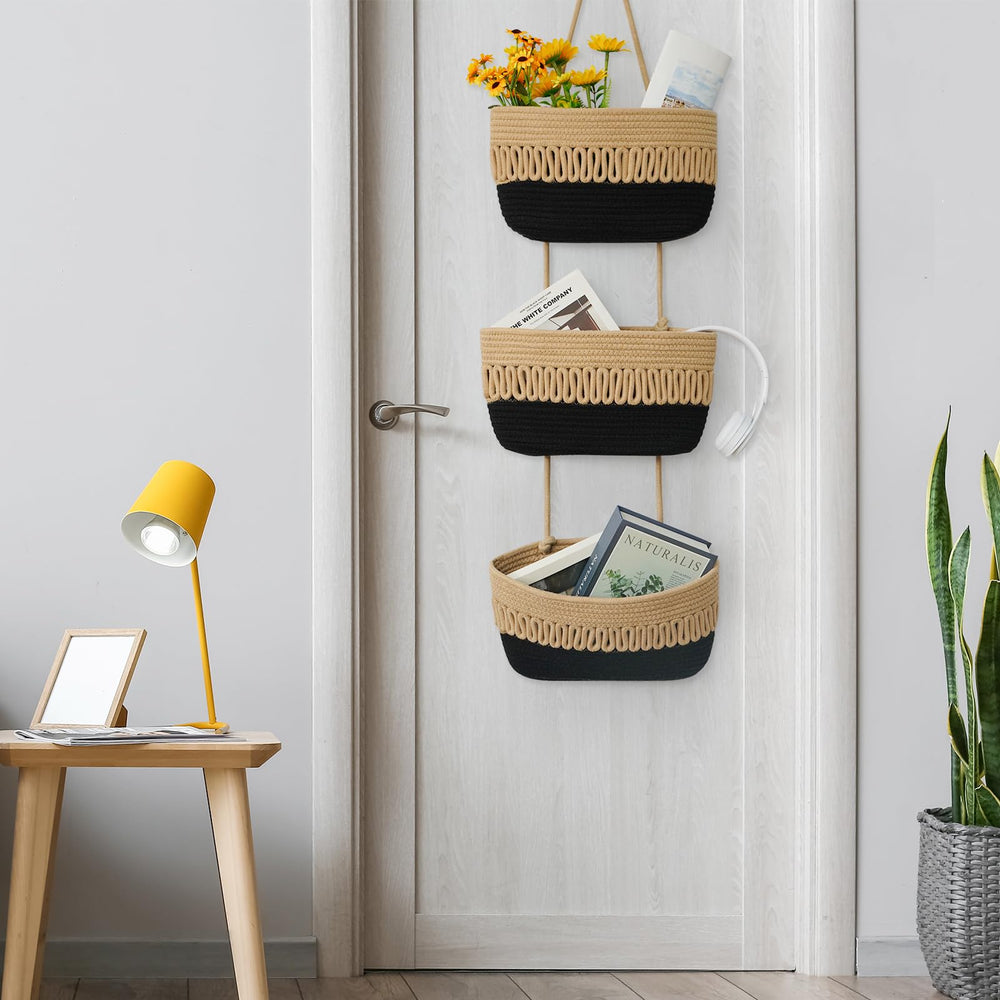 The danpinera foldable hanging baskets fold flat for storage when not in use.