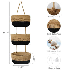 The danpinera woven cotton rope baskets in nursery setup offer soft storage for toys and essentials.