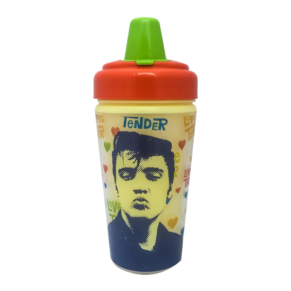 Daphyls Elvis Love Me Tender sippy cup front view, BPA-free and kid-friendly on-the-go.