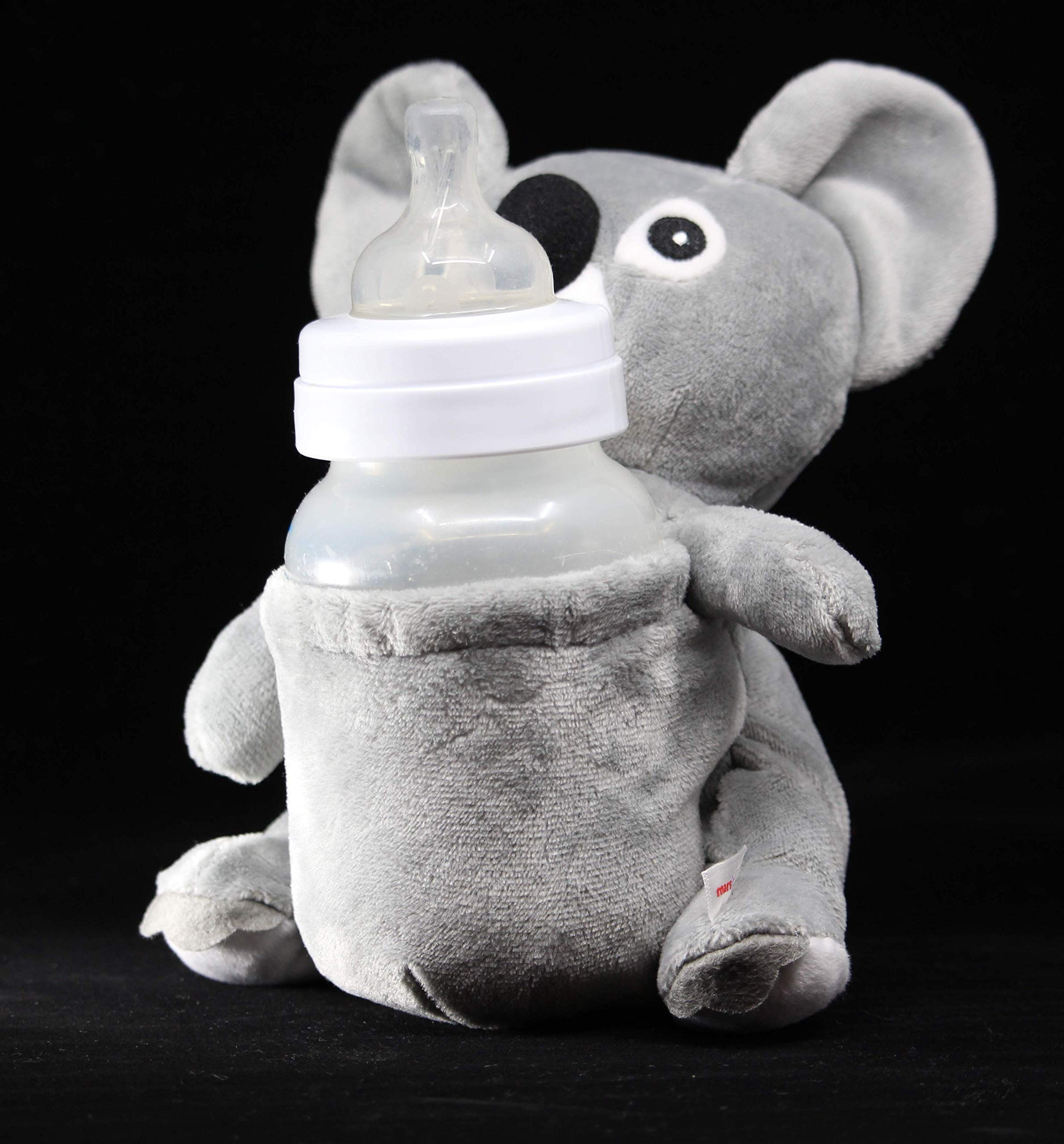 Daphyls Marsupeez Koala baby feeding setup shows integrated insulated pouch for temp control