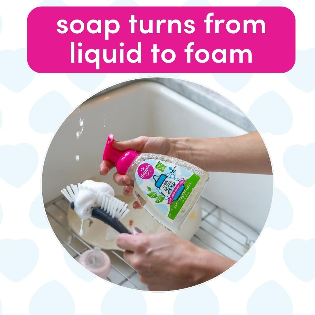Close-up of airy foam from Dapple Baby Soap