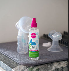 Dapple bottle with pump parts ready for quick cleaning.