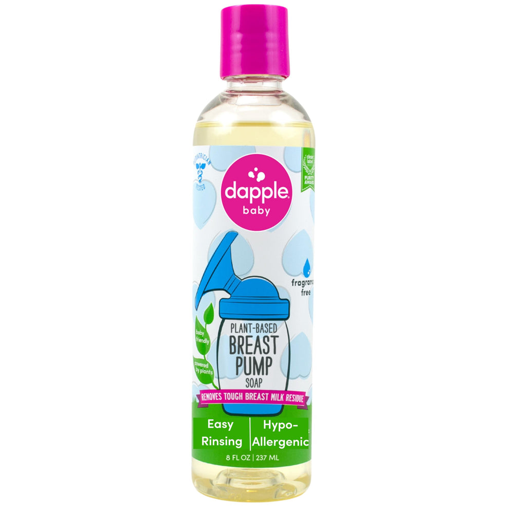 Dapple Breast Pump Soap fragrance-free bottle in 8 oz size for easy cleaning.