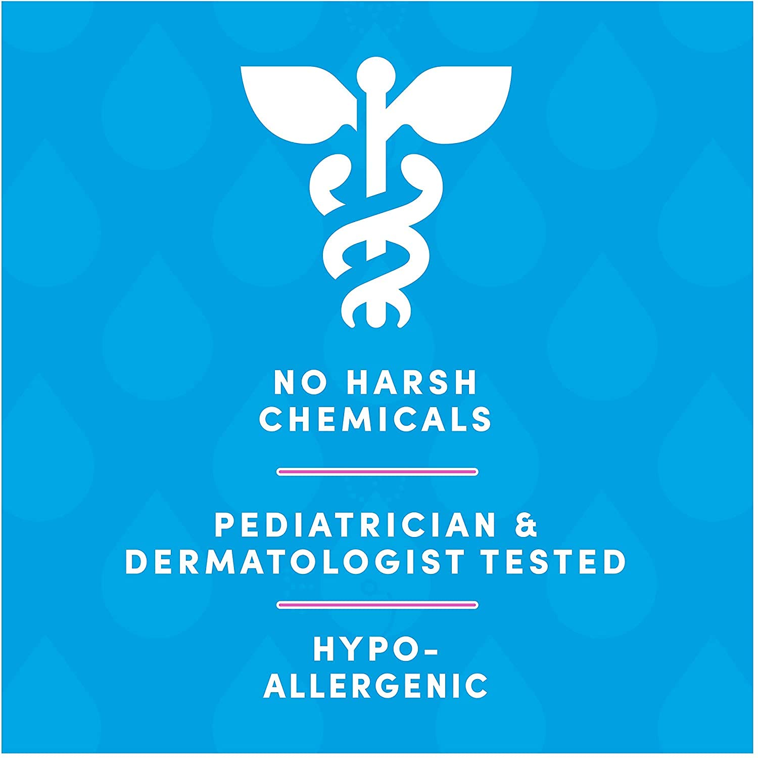 Pediatrician-tested and dermatologist-tested badge signals trusted skin-friendly use
