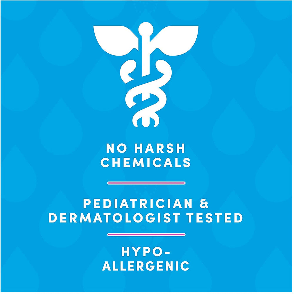 Pediatrician-tested and dermatologist-tested badge signals trusted skin-friendly use