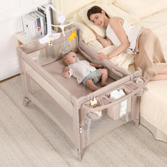 Dapue Pack and Play 5-in-1 setup for on-the-go sleep and play