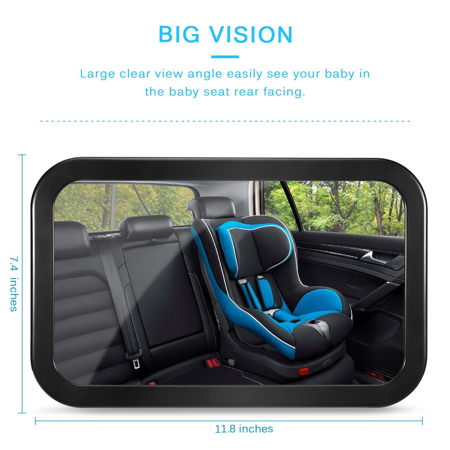 DARVIQS mirror with 360-degree adjustment for precise framing of your baby.