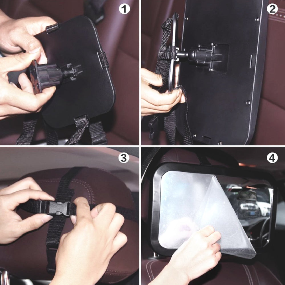 DARVIQS mirror highlights crash-tested design and strong straps for safety.