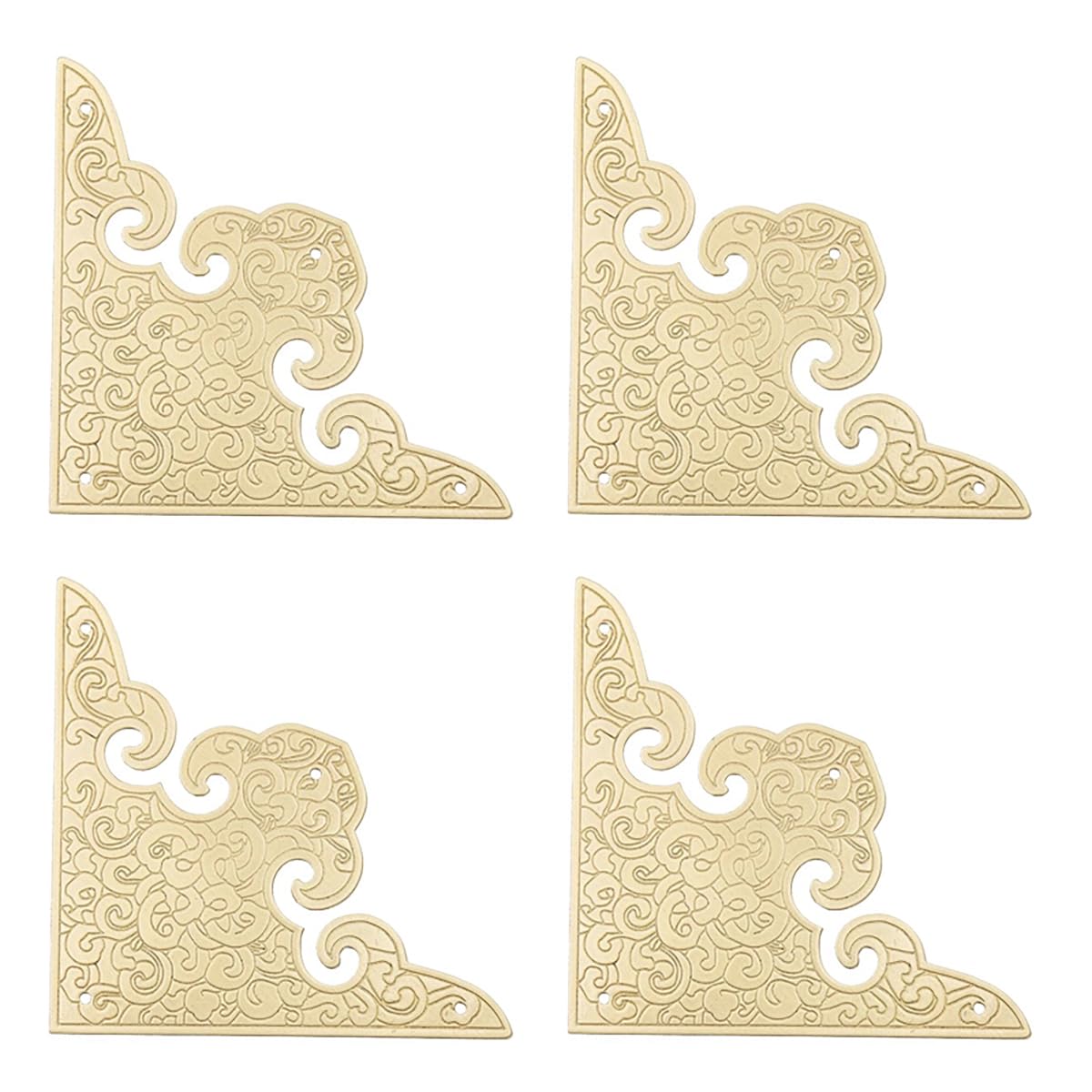 Dasaziya brass corner guard 8x8 cm protects furniture edges with antique appeal.