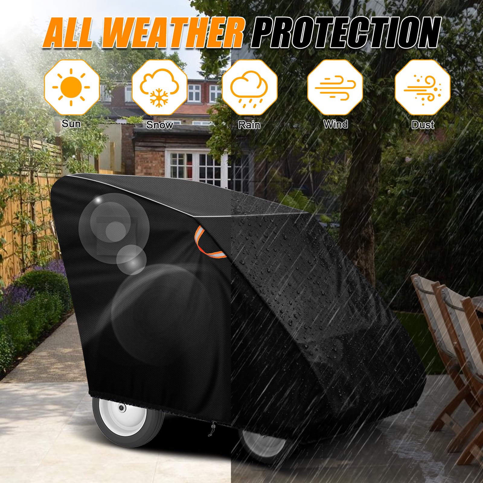 Daspom 600D Oxford fabric provides durable, waterproof protection for outdoor use.