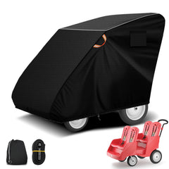 Daspom four-seat stroller cover protects a four-seat stroller in all weather.