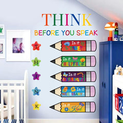 Datesno colourful pen wall sticker brightens playrooms and study corners with friendly accents.